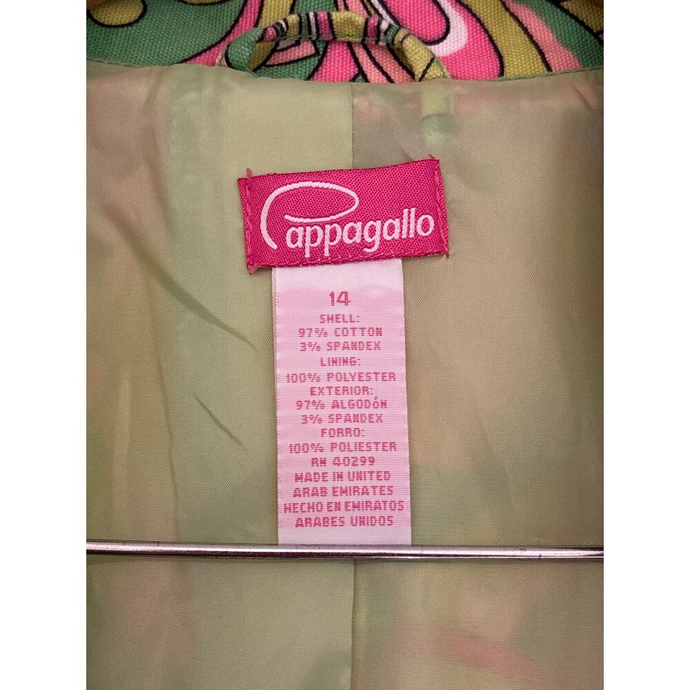 PAPPAGALLO Vintage Retro Spring Floral Pink Green Double Breasted Trench Coat 14 - Picture 3 of 8